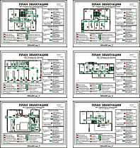 План эвакуации (600х400; Пленка фотолюминисцентная ГОСТ Р 12.2.143-2009; )